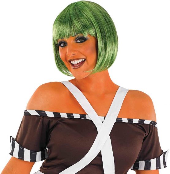 Fun Shack Womens Dark Green Bob Wig Adults Factory Worker Short Hair Costume Accessory
