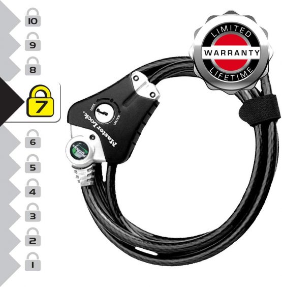 Master Lock 8428EURDPRO Python Adjustable Key Locking Cable with Nylon Cover, Black, 1 cm - Image 4