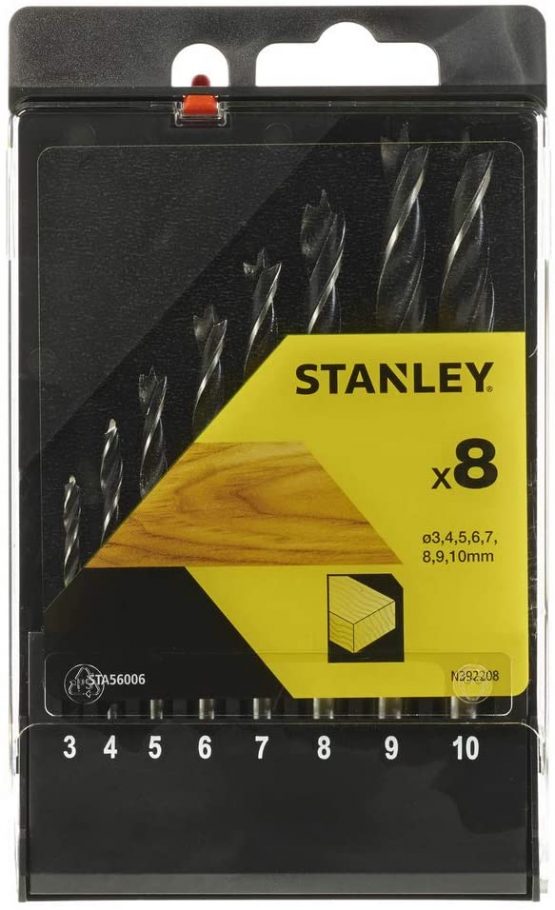 STANLEY STA56006-QZ Brad Point Wood Bit Set, Silver