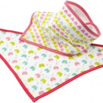 Bieco 38013201 Baby Triangular Scarf Set of 2 Butterfly and Hearts, Drool Bib for Teething Baby, Bandana for Babies and Toddlers from 0 Months +, Multi-Colour, 30 g