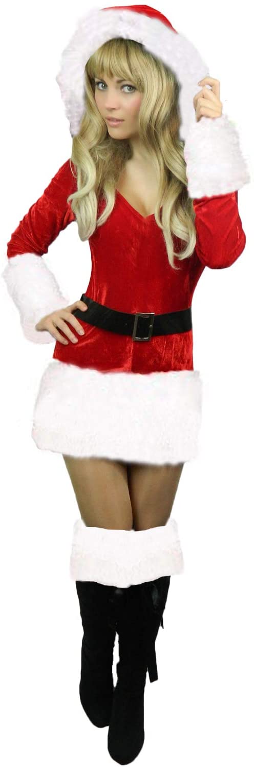 Yummy Bee Santa Ladies Adult Plus Size 6 20 Fancy Dress Deluxe Velvet