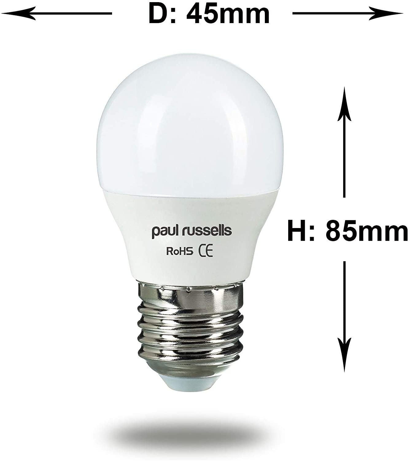 paul russells LED Light Edison Screw E27, 40w Equivalent, 4.9W 470 Lumens LED Bulbs, 4000K Natural Cool White - Image 3
