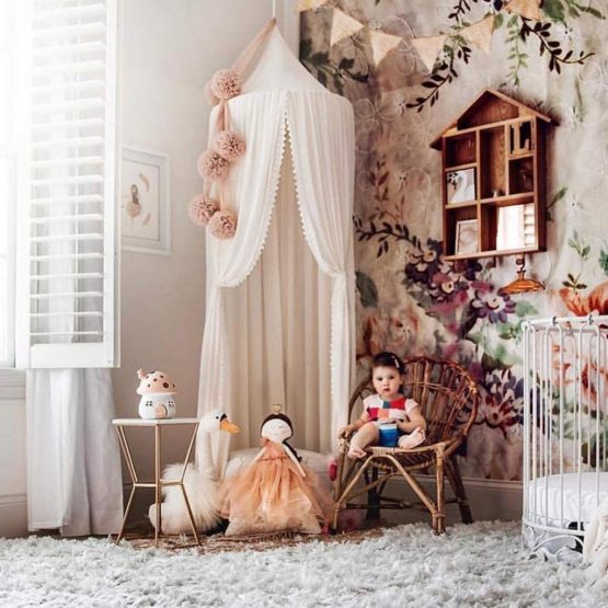 Children Bed Canopy Round Dome, Nursery Decorations, Mosquito Net, Kids Princess Play Tents, Room Decoration for Baby - Image 3
