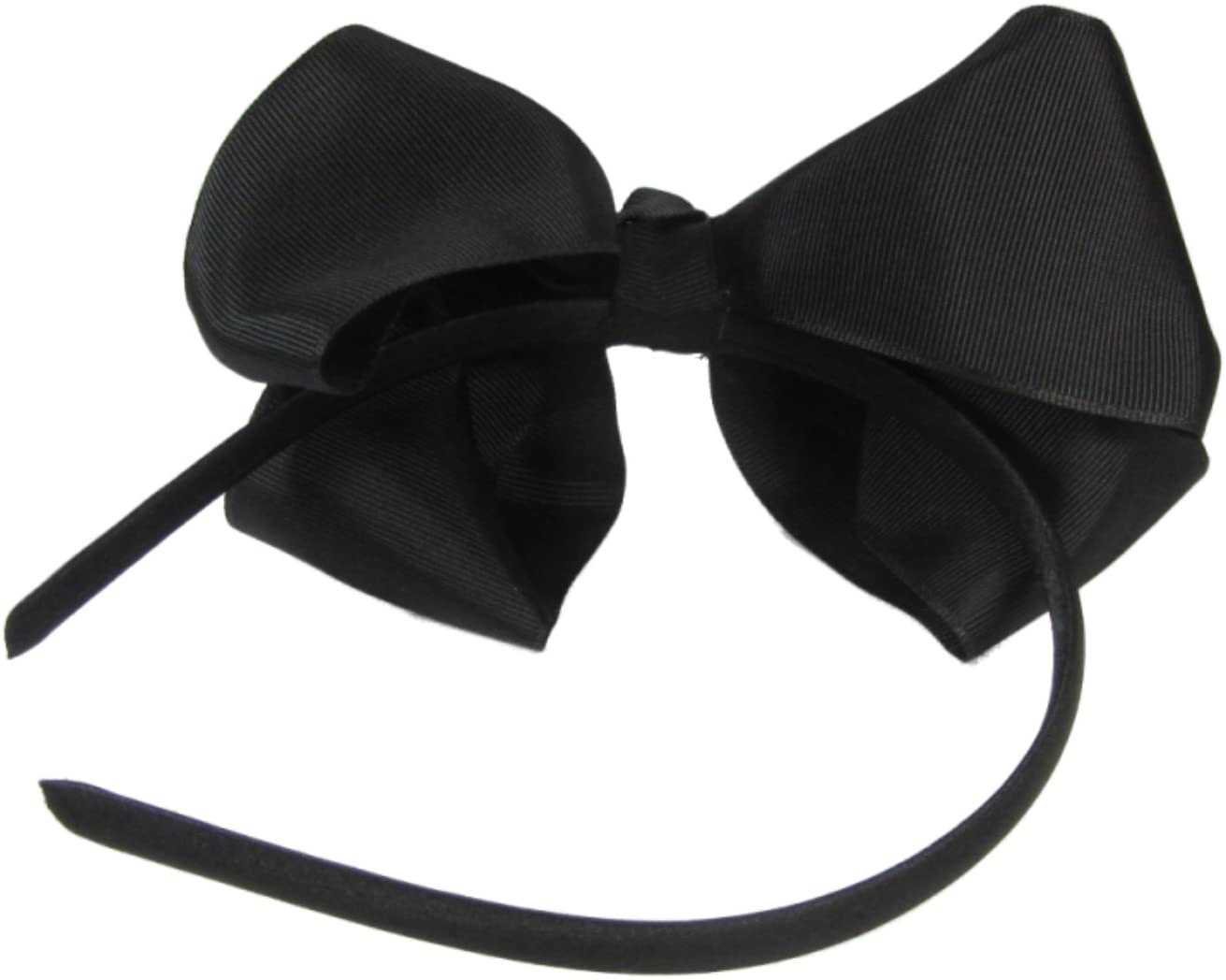 Oversize Large Ribbon Bow Alice Hair Band Headband White Navy Blue Red (Black) - Image 2