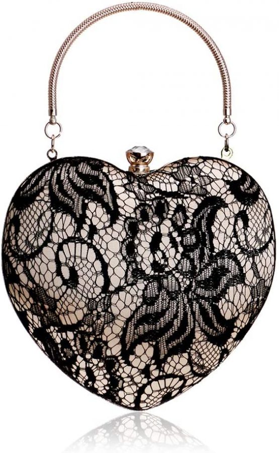 NICOLE & DORIS Women Evening Bag Banquet Bag Exquisit Evening cluth Hand Purse for Party Lace Satin Bags for Wedding Chain Bag