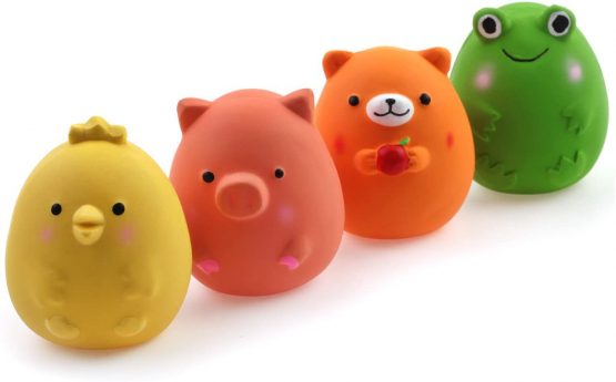 CHIWAVA 4PCS 2.4'' Squeak Latex Puppy Toy Funny Animal Sets Pet Interactive Play for Small Dog Assorted Color - Image 3
