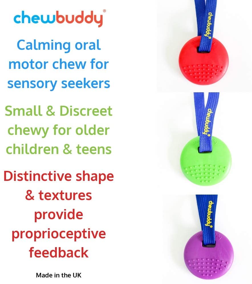 Sensory Direct Chewbuddy Disc - Blue Twin Pack, Sensory Fidget Toy, Chew or Teething Aid - Image 3