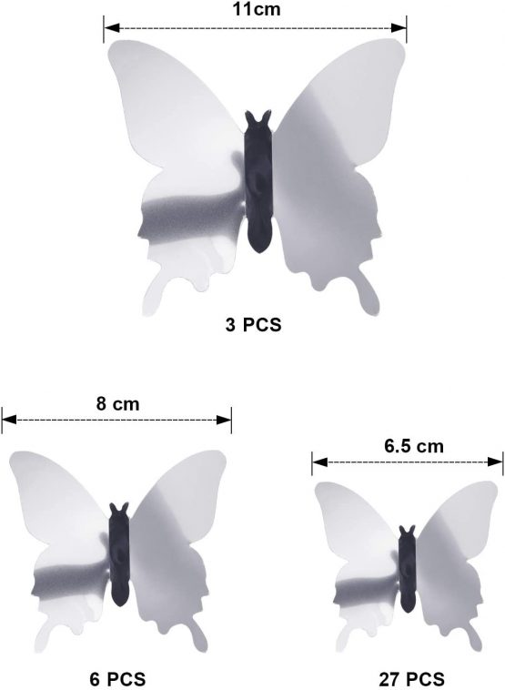 48 Pieces DIY Mirror Butterfly Combination 3D Butterfly Wall Stickers Decals Home Decoration - Image 2
