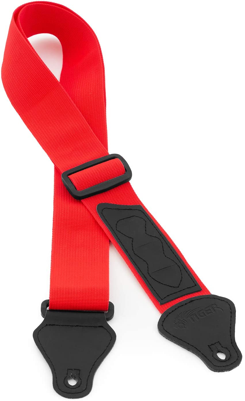 TIGER UAC4-RD Ukulele Strap for Soprano Concert, Tenor and Baritone Ukes with Pick Holders Red