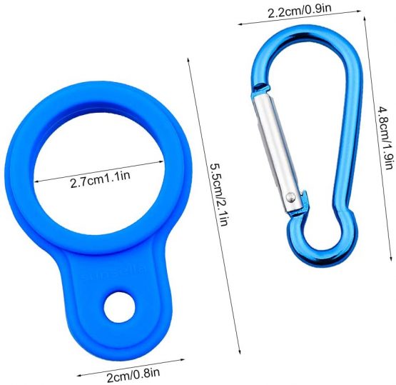 Homgaty 6 Pcs Silicone Water Bottle Buckle, Colorful Bottle Carrying Clip Holder Hook with Carabiner for Traveling Camping Hiking Outdoor Activities - Image 4
