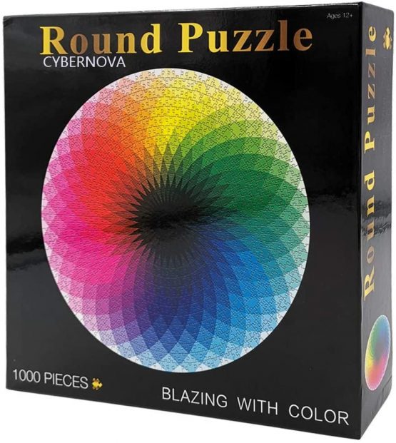 CYBERNOVA 1000 Pcs Round Jigsaw Puzzles Rainbow Palette Intellectual Game For Adults