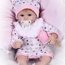iCradle Reborn Baby Dolls Lovely 17" 42cm Reborn Baby Dolls Soft Silicone Realistic Lifelike Reborn Babies that Look Real Looking Sleeping Boyl Toddler Xmas Gift Free Magnet Pacifier