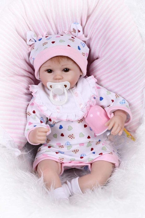 iCradle Reborn Baby Dolls Lovely 17" 42cm Reborn Baby Dolls Soft Silicone Realistic Lifelike Reborn Babies that Look Real Looking Sleeping Boyl Toddler Xmas Gift Free Magnet Pacifier