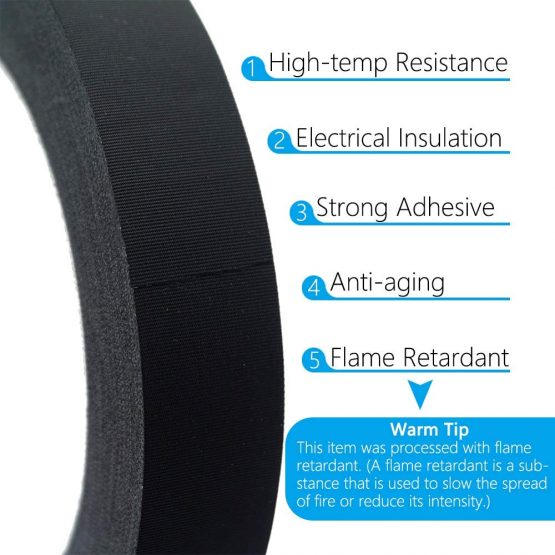 Akuoly Acetate Cloth Tape 30M Car Wiring Harness Tape –40°C~240°C Electrical Insulation Tape for Auto Vehicle and Cables, 30m x 20mm, Black - Image 3