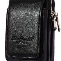 Xieben Vertical Leather Waist Pack Belt Holster for Men Women Clip Holder Outdoor Travel Camping Cover Pouch Purse Fanny Bag Cell Phone Case iPhone 12/12 Plus/11/11 Black