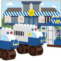 BIOBUDDI BB-0129 POLICE STATION PLAY SET, 32 BLOCKS Building, Multi-Coloured