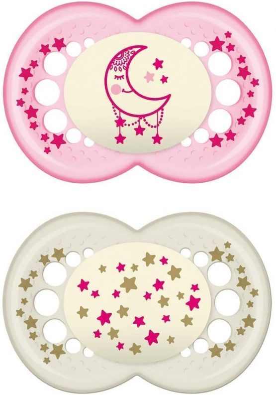 MAM Original Night Dummy / Skin Soft Silicone / Girl Pearl Exotic / Dummy 6-16 / Set of 4 / Includes 2 Sterilised Transport Boxes - Image 3