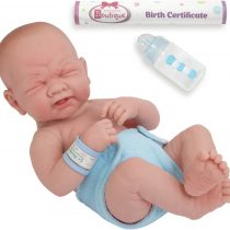La Newborn Boutique - Realistic 14" Anatomically Correct Real Boy Baby Doll – All Vinyl “First Tear” Designed by Berenguer – Made in Spain