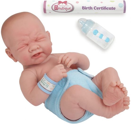 La Newborn Boutique - Realistic 14" Anatomically Correct Real Boy Baby Doll – All Vinyl “First Tear” Designed by Berenguer – Made in Spain