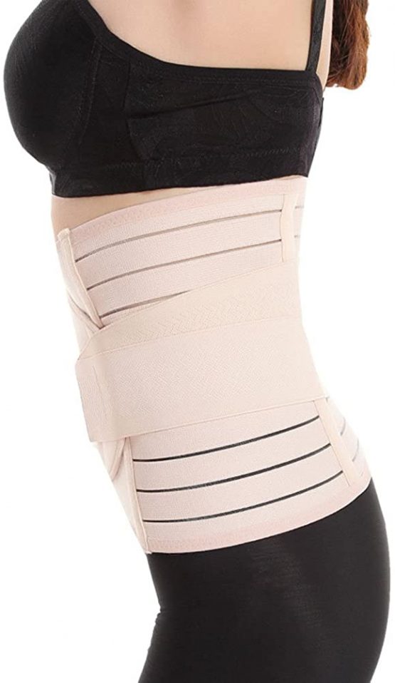 Movingtime Breathable Elastic Postpartum Support Recovery Belly/Waist Belt Shaper Beige - Image 2