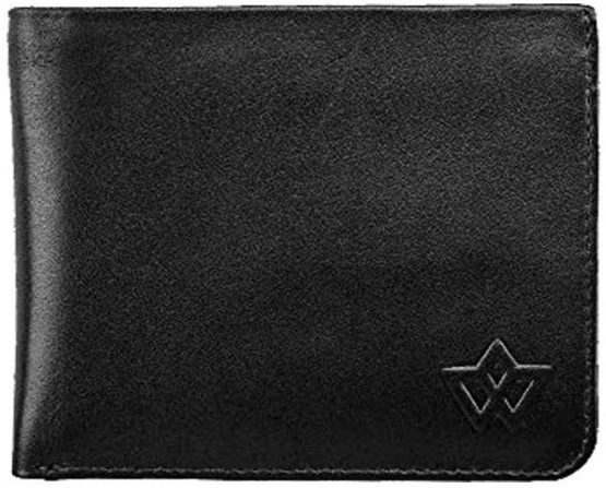 Leather Wallet for Men by Wasama | Black | Classic bi-fold Style, Removable Card Holder, Durable | RFID Protection | The Classic Plus - Nightfall Black