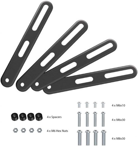 Invision VESA Adapter Kit For TV Wall Mounted Brackets - Ultra Slim Design Fits Straight On To Any 200mm x 200mm Existing TV Bracket To Achieve A Wide Arrangement Of Additional VESA Hole Patterns. Suitable For TV Screens 26” – 55”