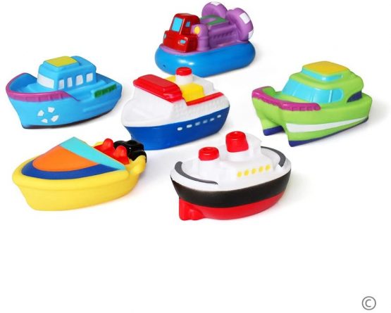 JUNSHEN Bath Toys Floating Bath Boat Toys(6PCS),Baby Soft Bath Time Toys,Bathtub Learning Bathtub Pool Toys and Soft Bath Toys for Toddlers