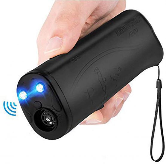 OYEFLY Handheld Dog Repellent Trainer, 3 in 1 Anti Barking Device with LED Flashlight, Ultrasonic Dog Deterrent and Bark Stopper Dog Trainer Devices - Training Tool/Stop Barking (Black)