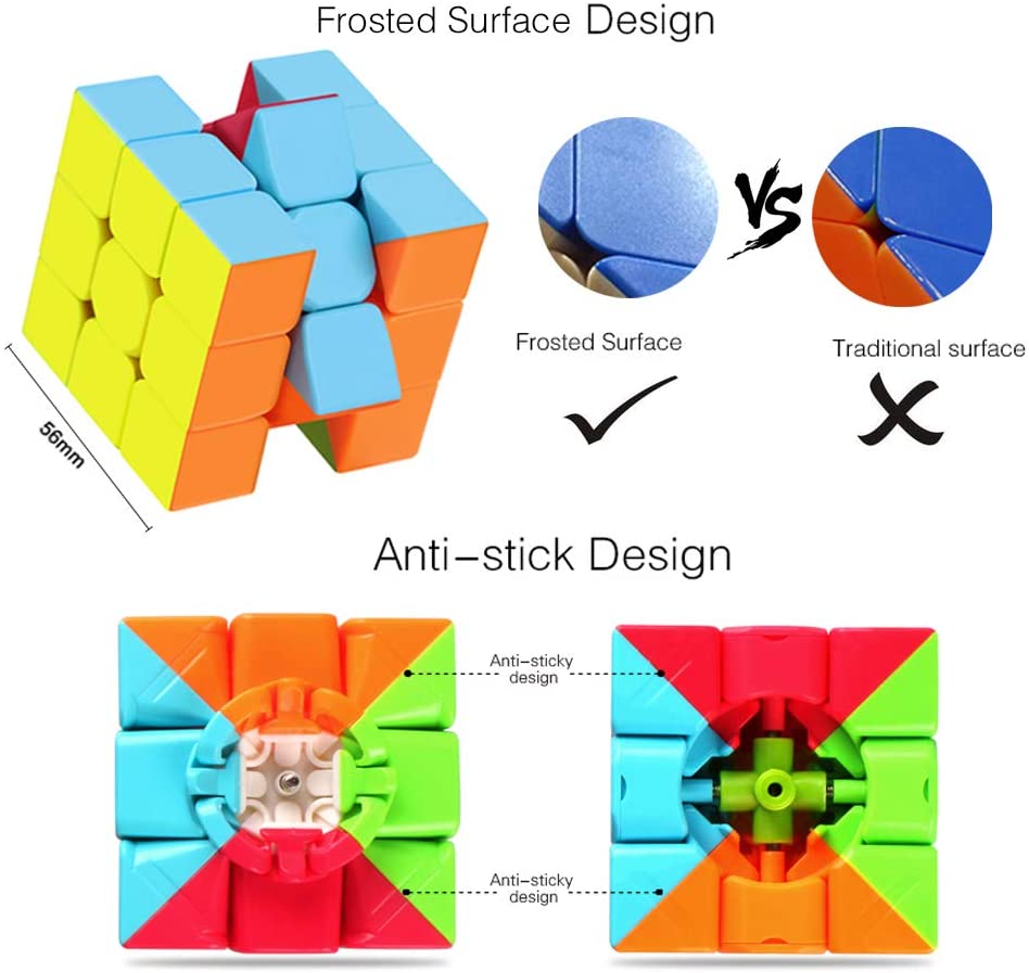 Vdealen Speed Cube Set, Magic Cube Pack of 2x2x2 3x3x3 Pyraminx Puzzle Cube - Image 2