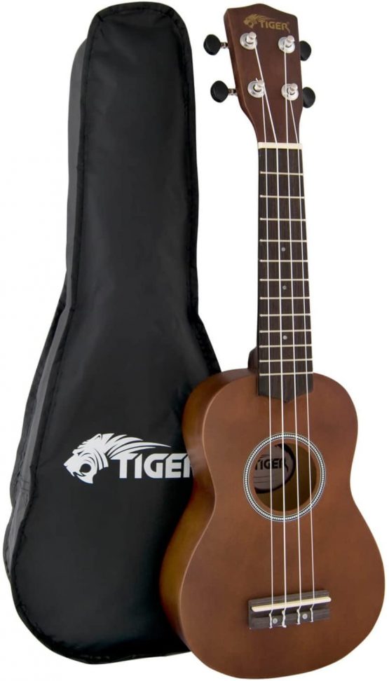 TIGER UKE12-TN | Beginner Soprano Ukulele | with Chromatic Tuner and Bag | Natural - Image 4