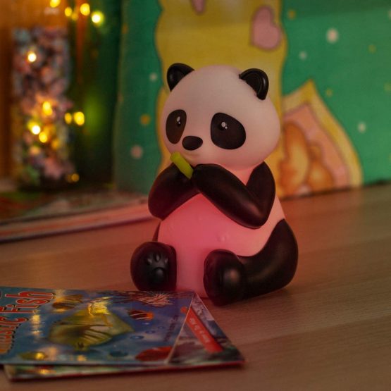 Navaris Panda Night Light for Kids - RGB Colour Changing LED Lamp for Girls and Boys Nursery, Childrens Room, Bedside Table - BPA Free - Black/White - Image 2