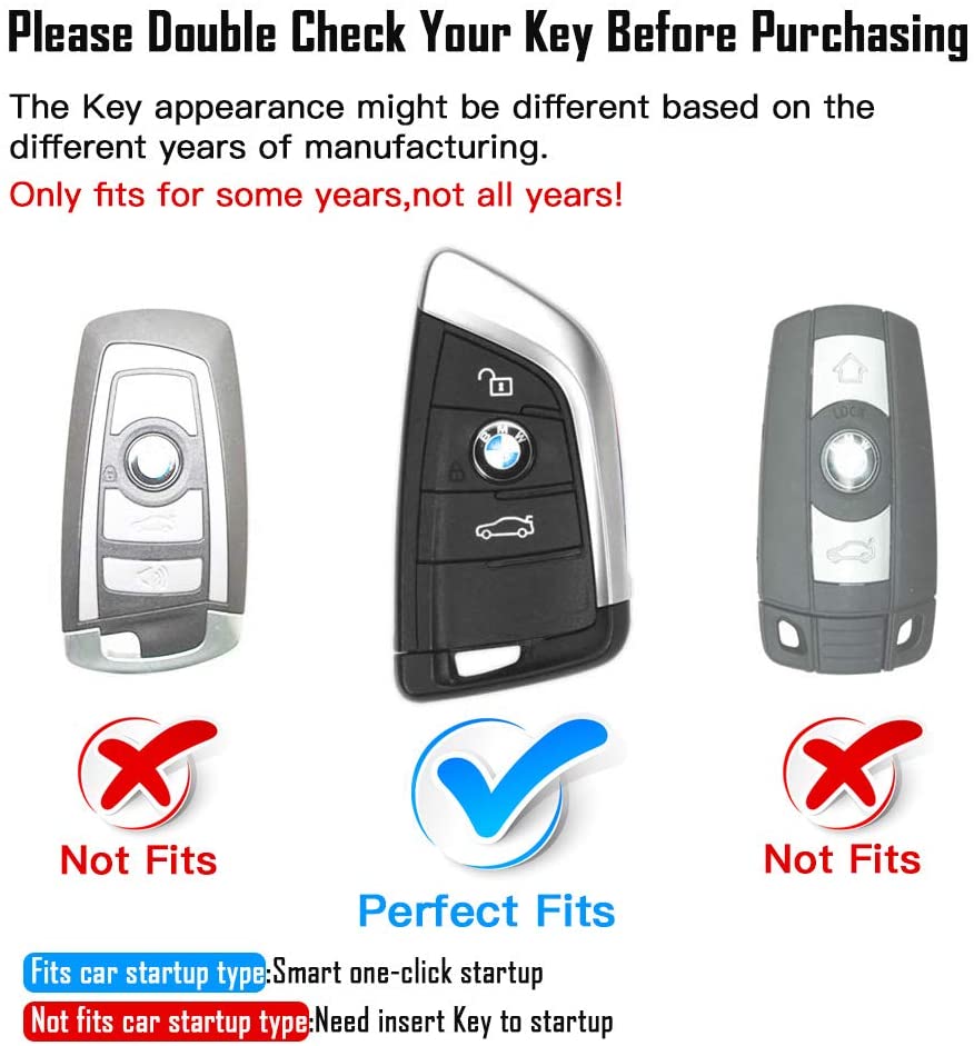 QBUC Car Key Cover for BMW Soft TPU Anti-dust Protection Key Full siege Case Blade Shape Shell Keyless Remote Control Smart Protector Cover for BMW X1 X3 X5 X6 and 2018 Series 1 2 5 7 (Blue) - Image 3