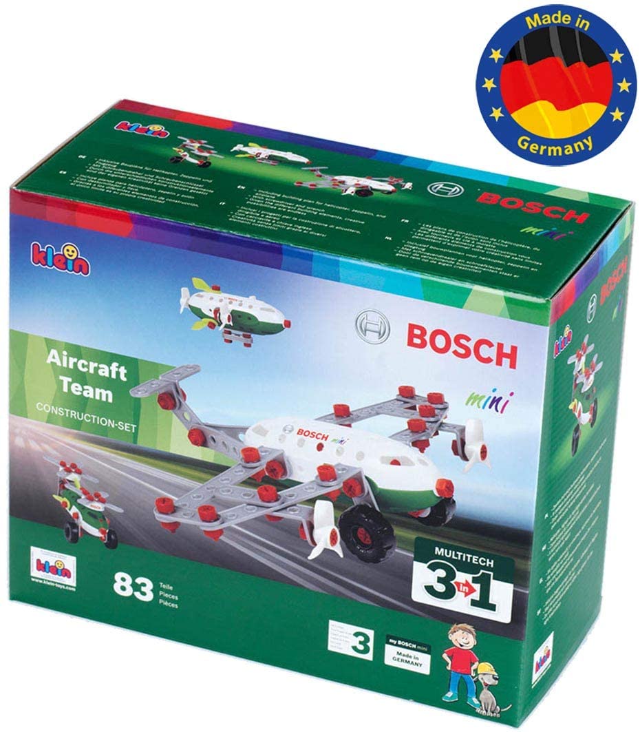 Theo Klein 8790 - Bosch 3 In 1 Aircraft Team Construction Set, Multicolor, 26.5 x 22 x 12 cm