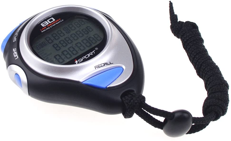Digital Stopwatch Timer Three Row Display Athletics Racing Stopwatches With 80 Lap Memory Split Time For Sports Coaches and Referees - Image 2