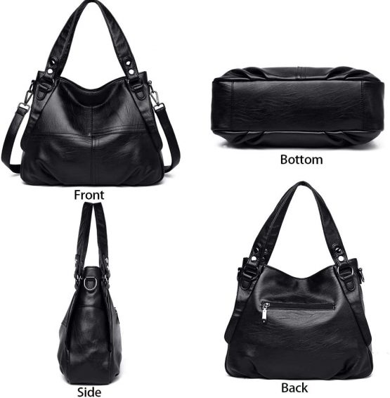 Ladies Leather Handbags Large Capacity Top Handle Messenger Crossbody Shoulder Bags for Womens Girls - Image 2