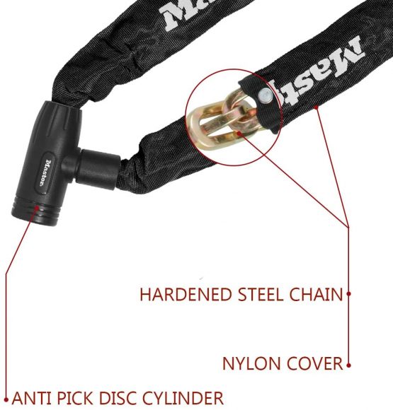 Master Lock Bike Chain Lock [Key] [90 cm Chain] 8391EURDPRO - Ideal for Bike, Electric Bike, Mountain Bike, Road Bike, Folding Bike - Image 4