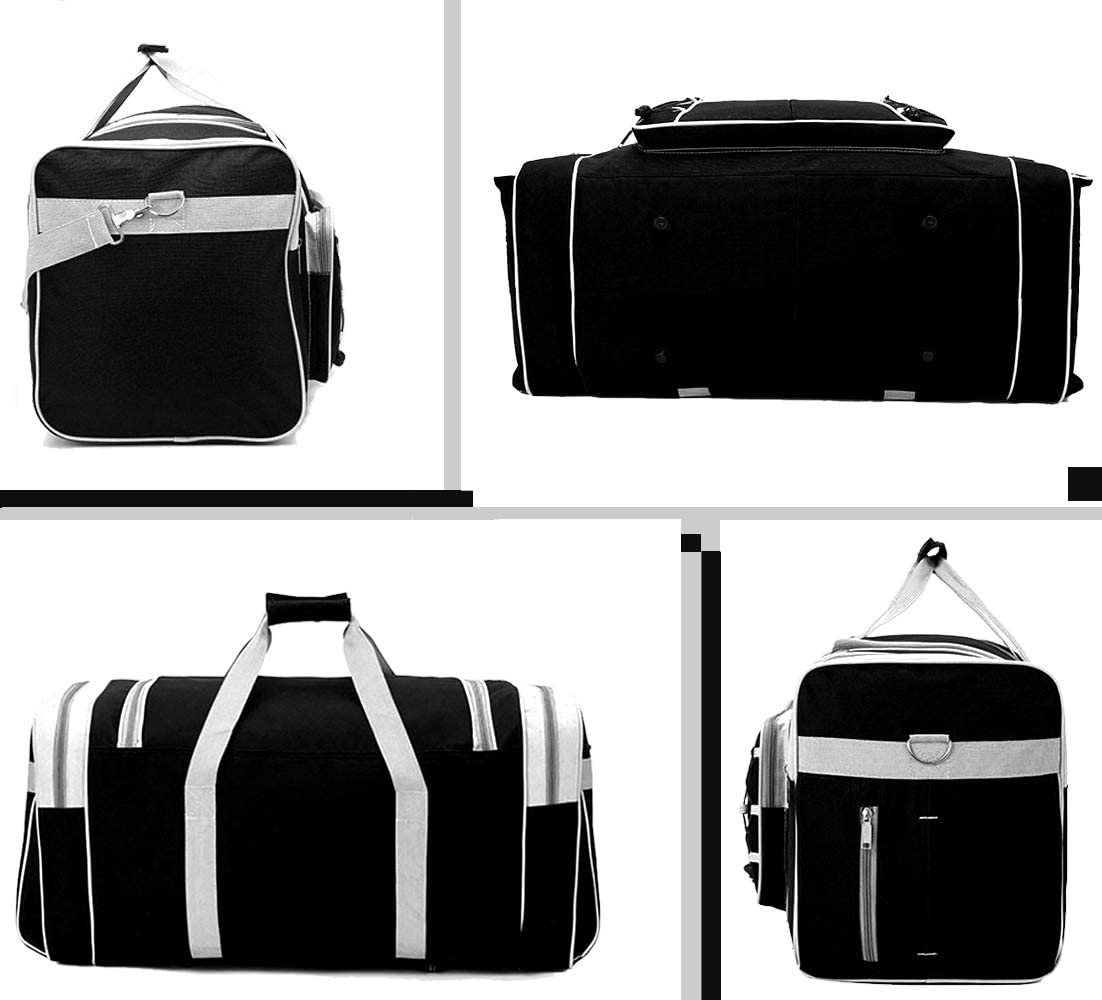 Travel Duffle Bags for Men Weekender Over Night Carry On Bag Lightweight Extra Large Oxford Duffel Gym Sturdy Luggage Water-Proof for Men & Women 26" (Blue Gold) - Image 4
