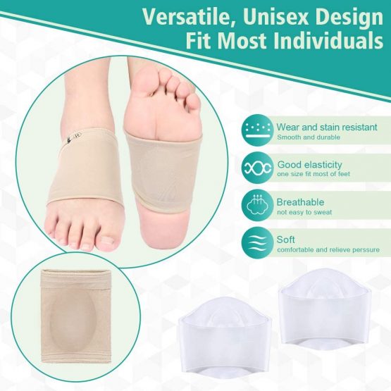 Gel Arch Support Shoes Insoles for Women High Heels,Orthotic Arch Cushion Pad for Flat Feet,Plantar Fasciitis,Arch Pain Relief for Sandals,Flip Flops,Boots (Complexion) - Image 4