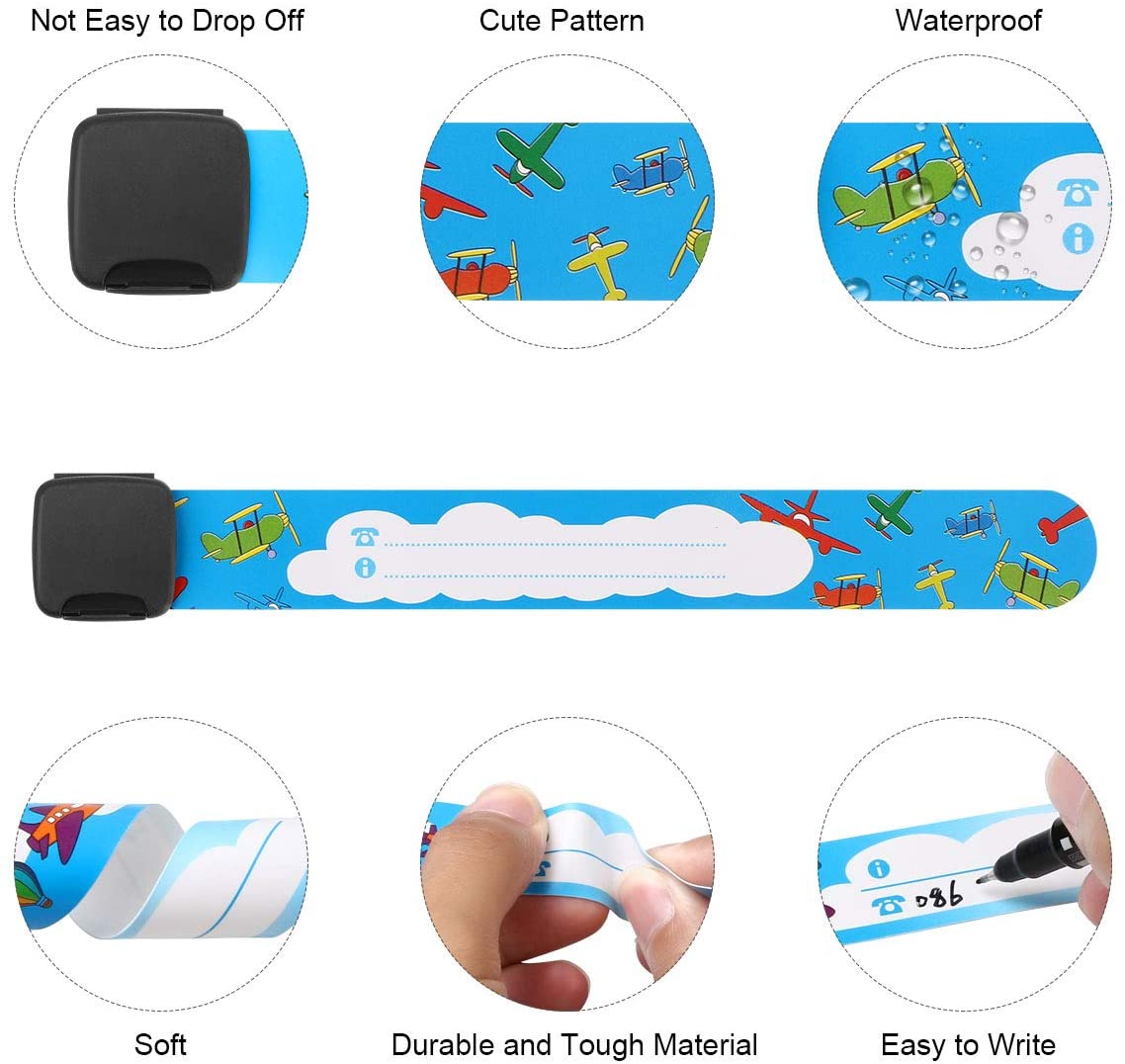Vicloon 12 Pcs Child Safety ID Wristband - Image 3
