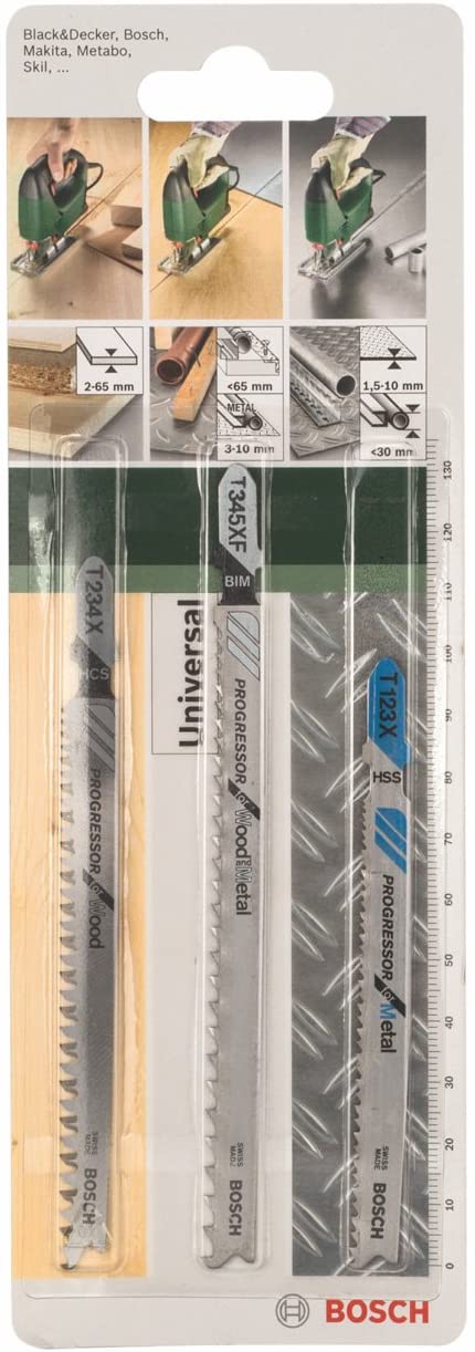 Bosch 2609256743 Jigsaw Blade Set T 123 X T 234 X T 345 XF (3 Pieces), Silver - Image 2