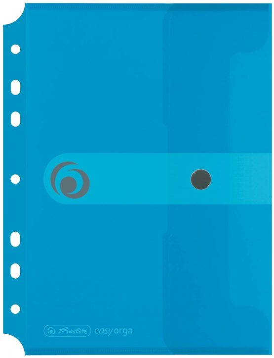 Herlitz A5 Filing Paper Document Folder - Transparent Blue (Pack of 6)