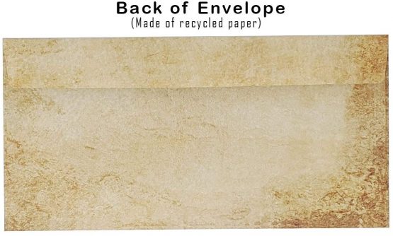 20 x Old Vintage Design Paper Envelopes DIN Lang for A4 Paper Great for Vintage invites and Letters - Image 3