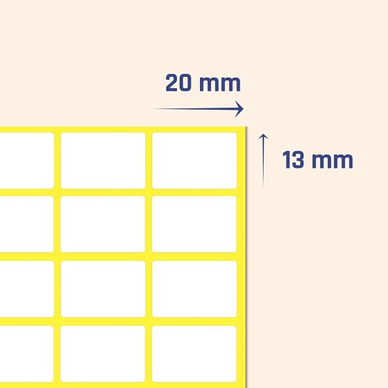 20 x 13 mm, 1000 Pack, Matte White Sticky Labels Stickers - for Price Labels - Image 2
