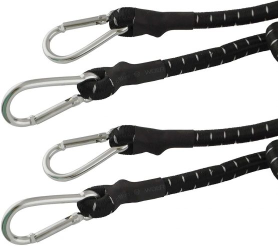 60" Bungee Rope with Carabina Hooks Cords Shock Elastic Clips x 2 TE821 - Image 4