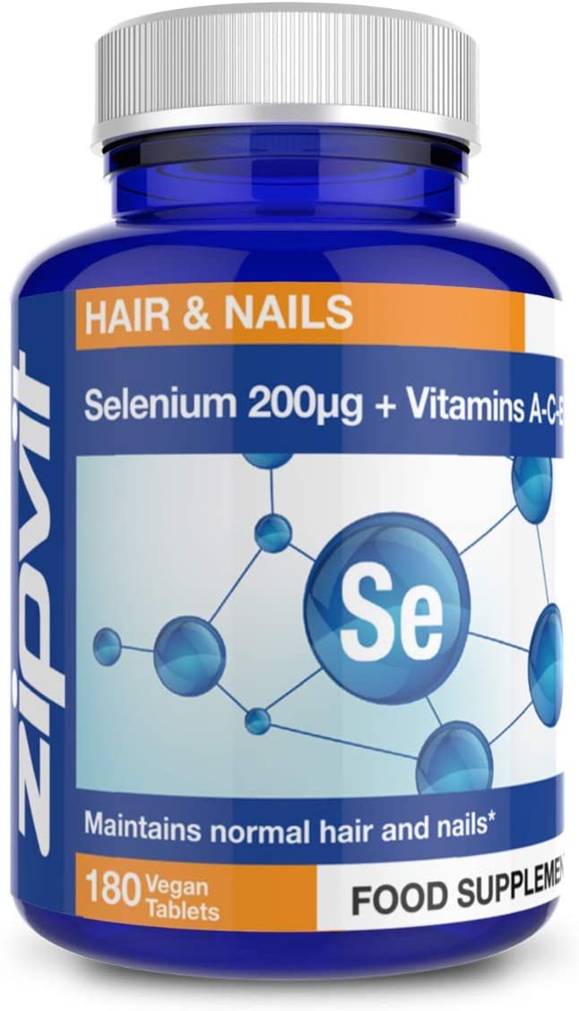 Zipvit Selenium 200mcg with Vitamins A, C, E. 180 Vegan Tablets. Supports Normal Thyroid, Skin, Hair & Nails, Immune System
