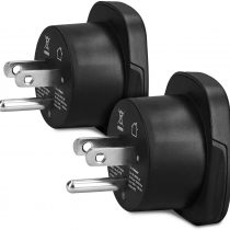 kwmobile Travel Adapter USA Type B (Pack of 2) - Universal Plug Adaptor - UK to US, Canada, Mexico, Cuba, Jamaica, Peru, Thailand and More - Black