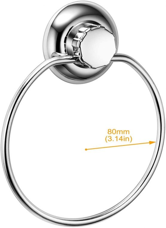 MaxHold No-Drilling/Suction Cup Round Towel Ring - Vaccum System - Stainless Steel Never Rust - for Bathroom & Kitchen - Image 4
