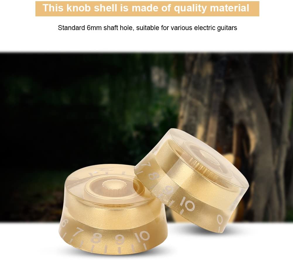 4pcs Electric Guitar Knobs, Guitar Tone Speed Volume Control Knobs Replacement Accessory for Les Paul LP Electric Guitar(Gold) - Image 2