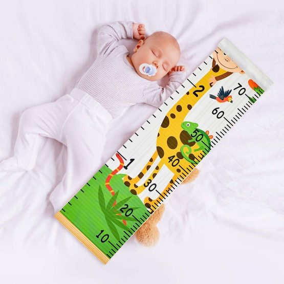 Beinou Wall Height Chart Growth Chart for Kids Wooden Wall Ruler 7.9'' x 79'' Canvas Height Measurement Wall Decor Hanging Height Measure for Baby Girls Boys Toddler Bedroom, Forest Animals - Image 3