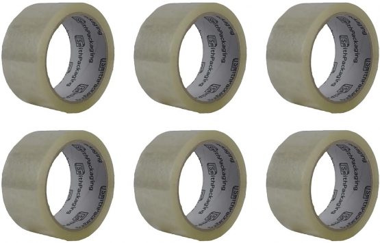 SmithPackaging 6 Rolls Per Pack 48mm x 66m Clear Acrylic Packaging Tape for Sealing Parcels and Boxes